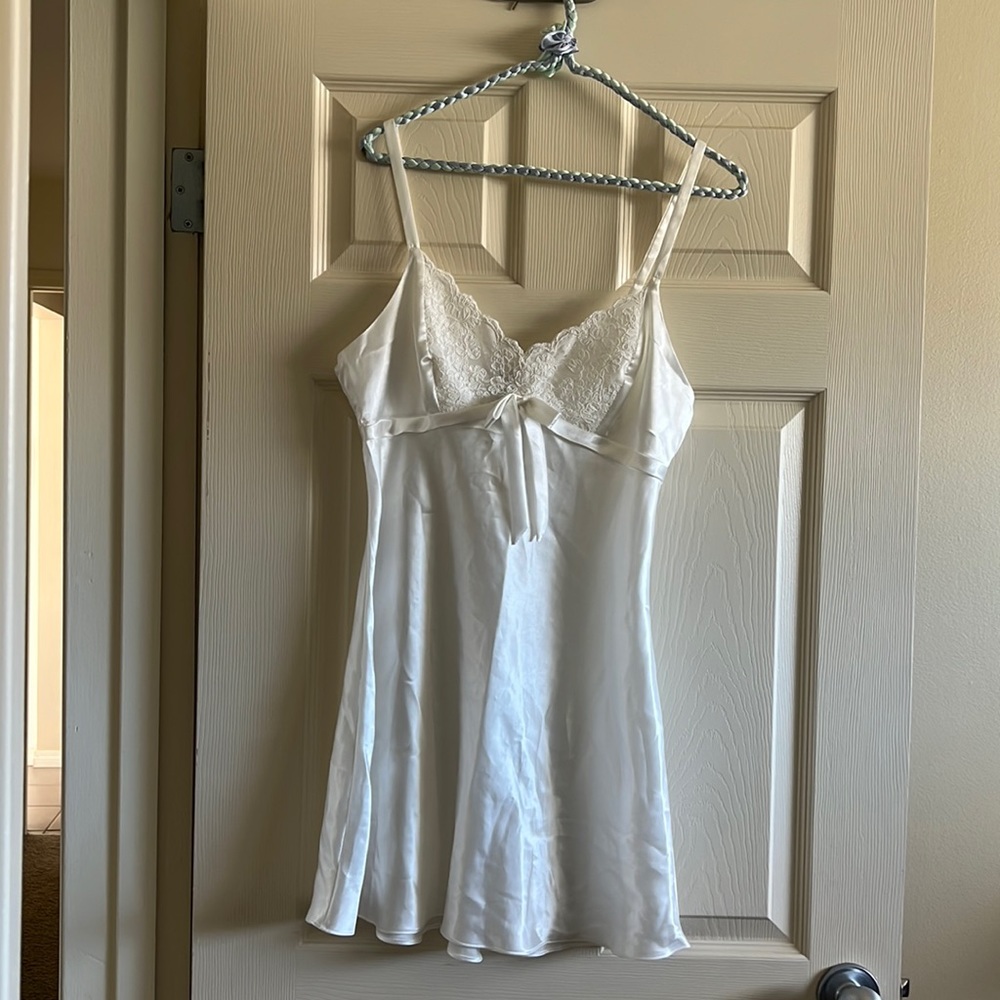 White chemise, lace accents